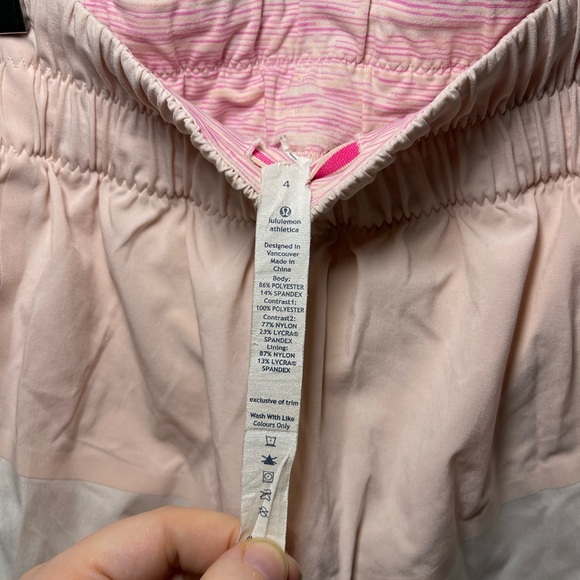 Lululemon Women’s Pink and white Run: Breeze By Skirt with built in shorts US 4 - Picture 7 of 10